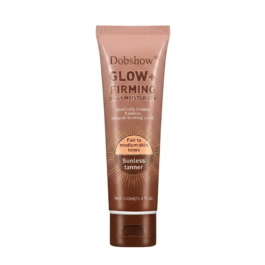 ✅ Ends the Fake Tan Problem | Dobshow® GLOW+ 2-in-1 Firming Tanner ⚡ Soft Glow Starts in 24 Hours — Natural Tan Builds in 3-5 Days