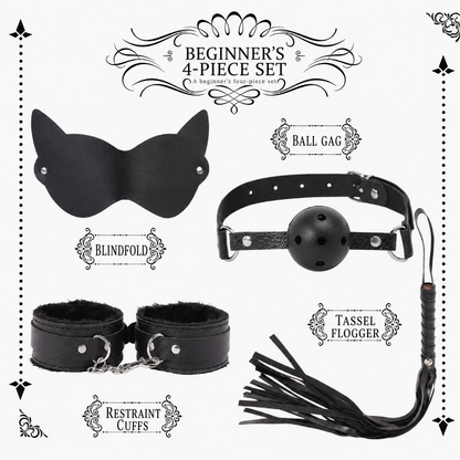 🌙🖤 Dobshow® Midnight Temptation 🎭4-Piece Couples Play Kit 🔥⛓️💋👍