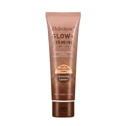 ✅ Ends the Fake Tan Problem | Dobshow® GLOW+ 2-in-1 Firming Tanner ⚡ Soft Glow Starts in 24 Hours — Natural Tan Builds in 3-5 Days