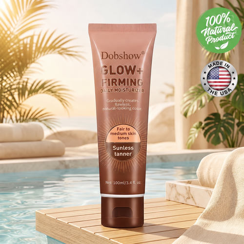 ✅ Ends the Fake Tan Problem | Dobshow® GLOW+ 2-in-1 Firming Tanner ⚡ Soft Glow Starts in 24 Hours — Natural Tan Builds in 3-5 Days