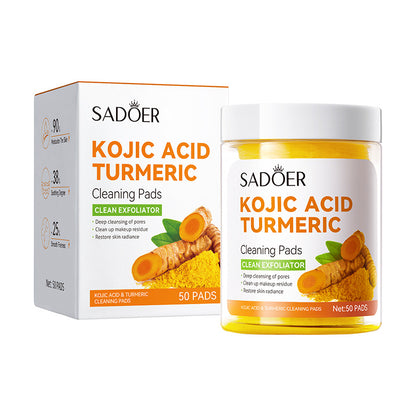 Kojic Acid Turmeric Cleansing Pads – Brightening Facial Cleansing Pads, 50 Pads