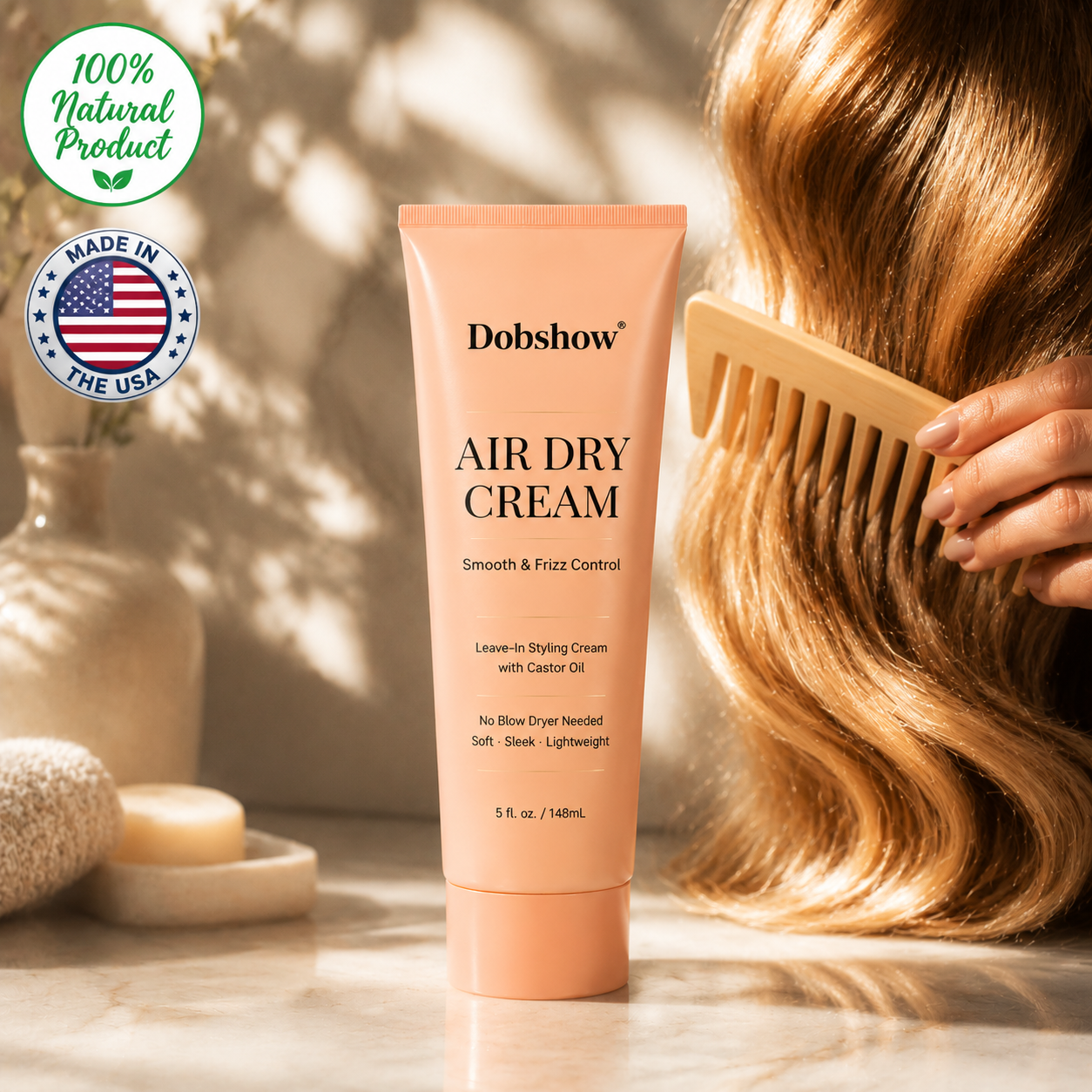 ✅ Air-Dried Hair That Actually Looks Styled | Dobshow® AIR DRY CREAM - ⚡️Smooth Frizz in 5 Minutes — No Heat Needed
