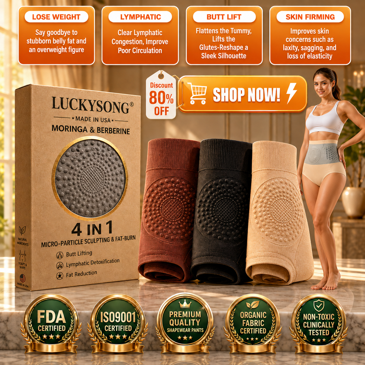 High Waist Fat Burning Shapewear Shorts | Tummy Control Butt Lifter